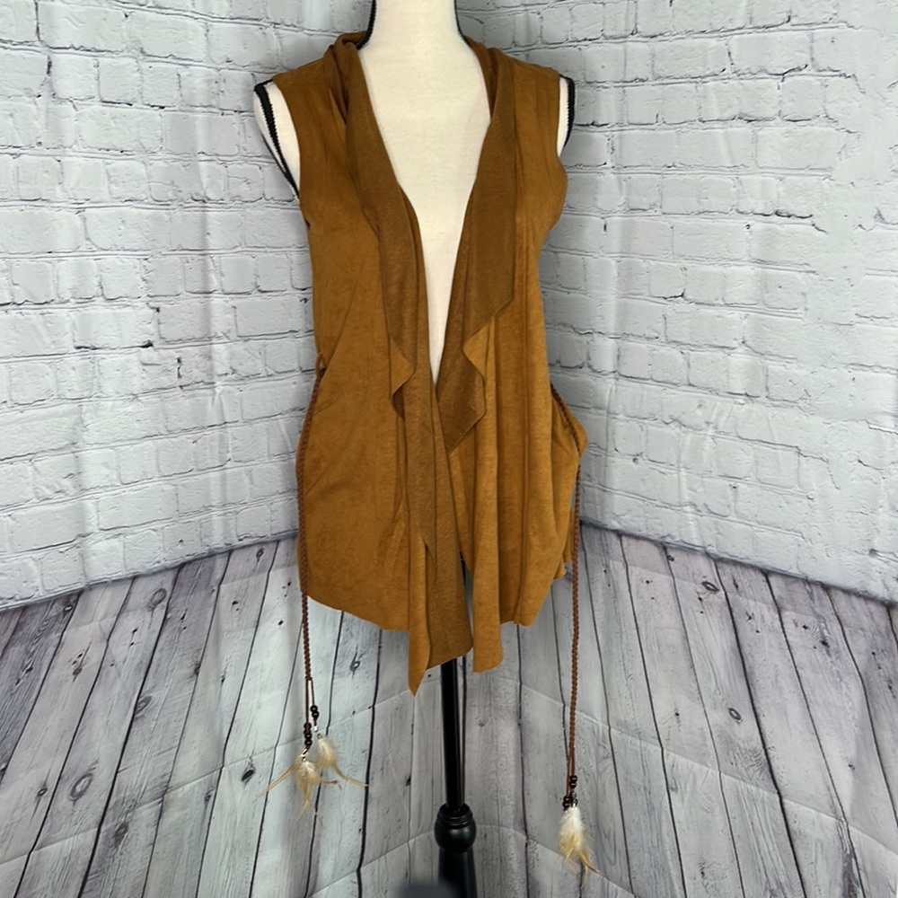 (Sold) Love Riche Faux Talia Vest with Feathers